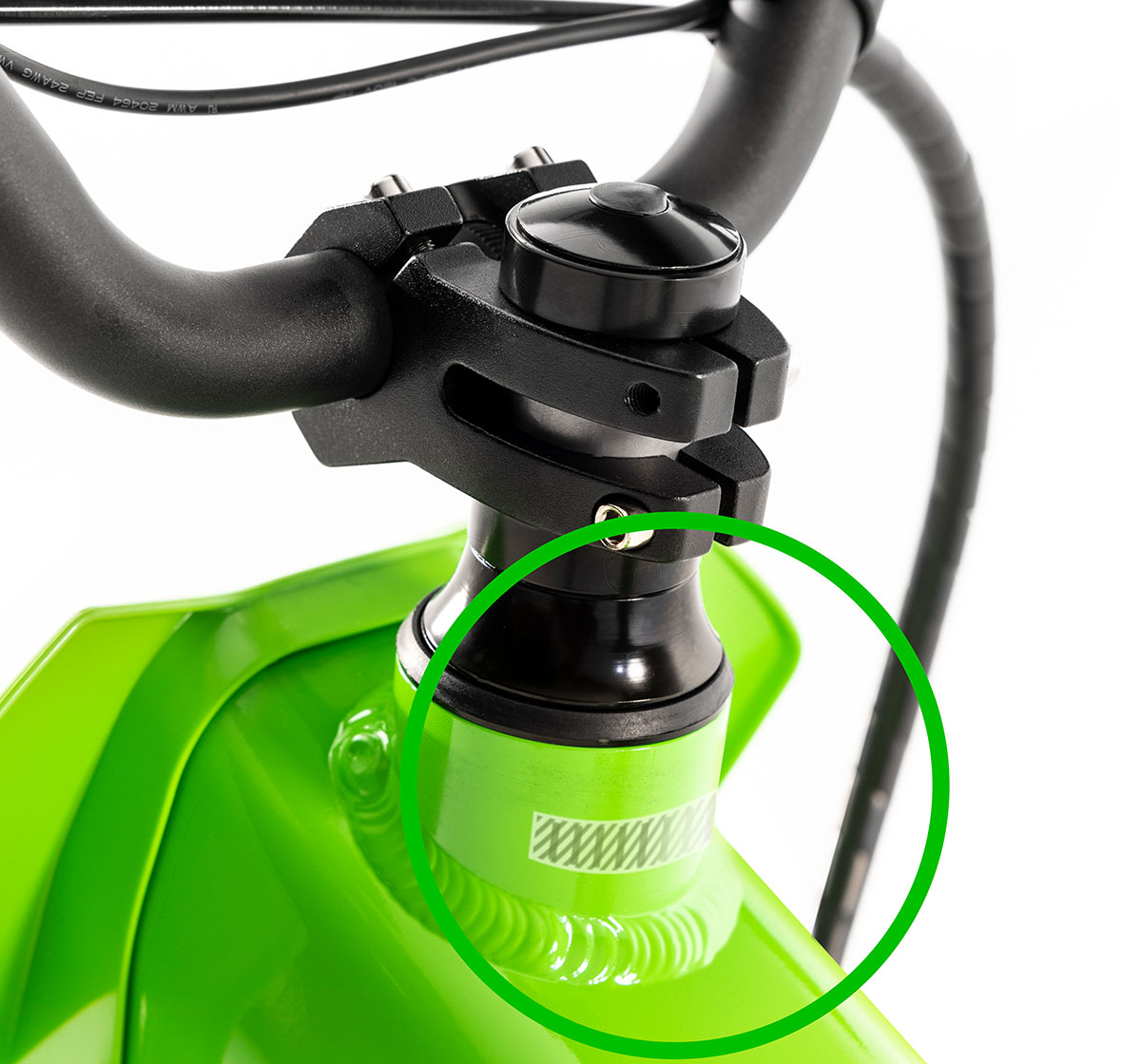 You will find the VIN stamped on the rider’s side of the head tube below the handlebars.